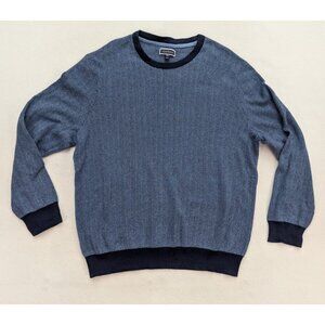 Club Room Men's Sweater Size XXL Blue Herringbone Pullover